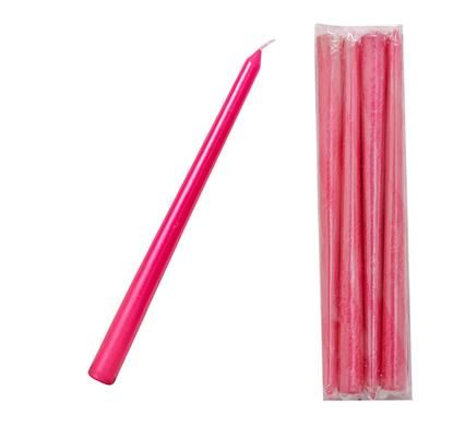 Bulk Pack 15 X Candle Tapered 25cm Metallic Pink
