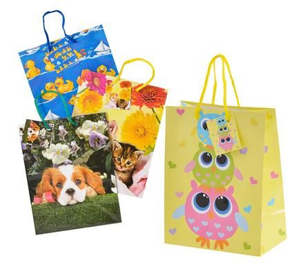 Bulk Pack 15 X Assorted Medium Everyday Gift Bag 23cm x 18cm - Animals
