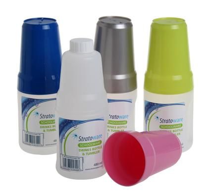 Bulk Pack 15 X Water Bottle &amp; Tumbler-Set Plastic 480ml Assorted