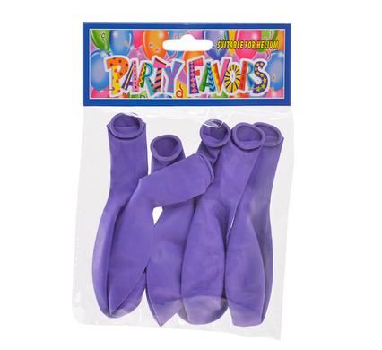 Bulk Pack 12 X Balloon Suitable For Helium 25cm 6 Piece - Purple