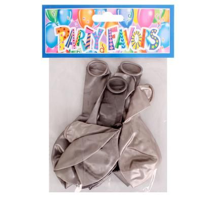 Bulk Pack 12 X Balloons Helium 6 Piece Pack Metallic - Silver