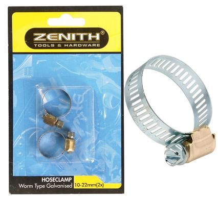 Bulk Pack 12 X Hose Clamp Worm-Dr Galvanized 10-22mm 2 Piece