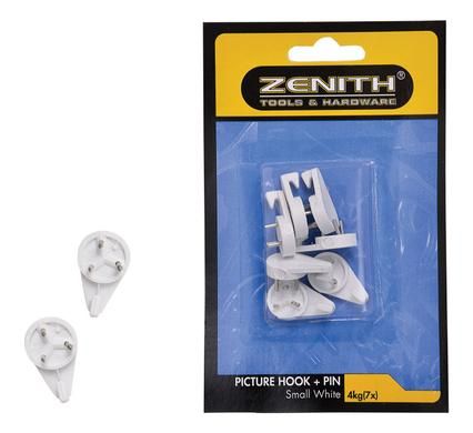 Bulk Pack 12 X Zenith Picture Hook &amp; Pin Small for 4kg Card 7