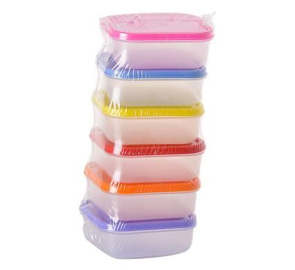 Bulk Pack 12 X Plastic Container 6 Piece Pack, 80ml, 5.5cm x 5.2cm