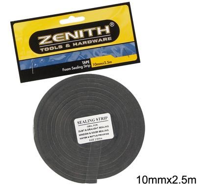 Bulk Pack 12 X Tape Foam Sealing-Strip 10mm x 2.5m Zenith