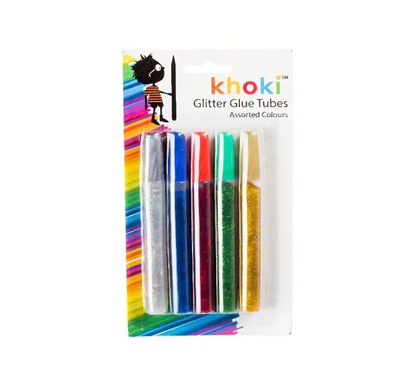 Bulk Pack 12 X Glitter &amp; Glue Mixture 11cm Tubes - 5 Assorted Colours