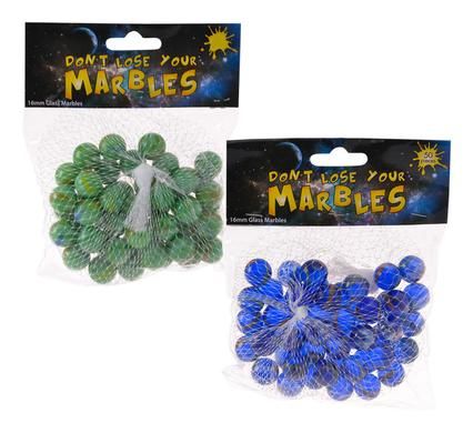Boys Playset Game Marbles 16mm 45 Piece L/E - 6 Pack