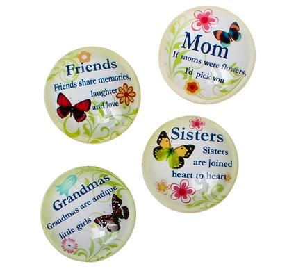 Bulk Pack 10 X Memo Holder Crystal Round Sentiment 5cm