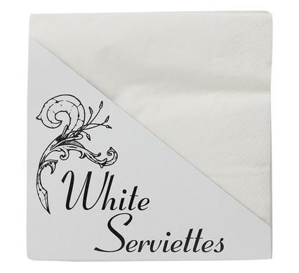 Bulk Pack 10 X Plain White 2Ply Serviette 33cm Pack of 40