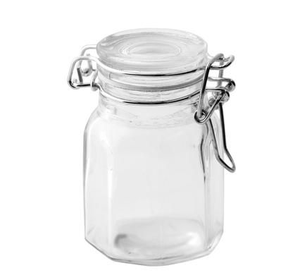 Bulk Pack 10 X Storage-Jar Glass Mini Clip 8.5cm x 5cm 100ml