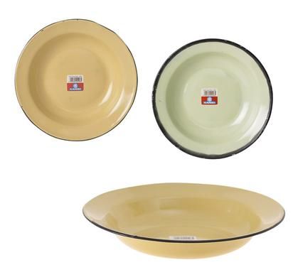 Bulk Pack 10 X Plate Enamel 22cm Plain (Soup)