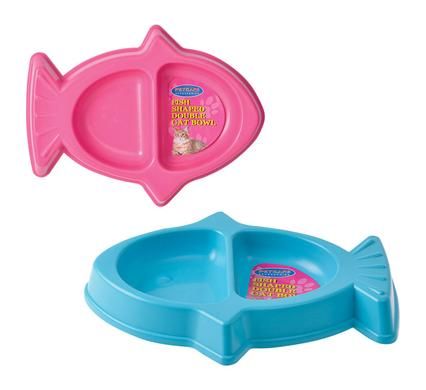 Bulk Pack 10 X Pet Cat Bowl 24cm Fish Shape