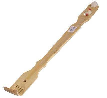Bulk Pack 10 X Bamboo Back Scratcher with Massage Wheel