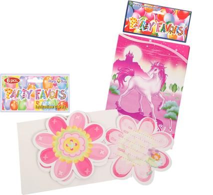 Bulk Pack 10 X Party Girl Junior Invite 6 Piece
