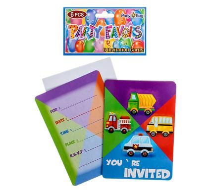 Bulk Pack 10 X Party Boyz Invite 6 Piece