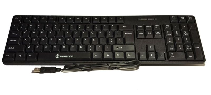 Shipadoo Splash-Proof Ergonomic Sub Keyboard - K100 - Black