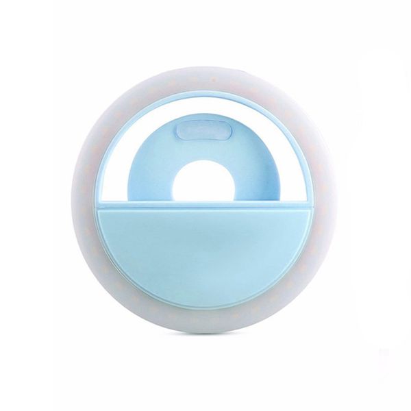 3 Mode RK-12 Mobile Selfie Ring Light - Baby Blue
