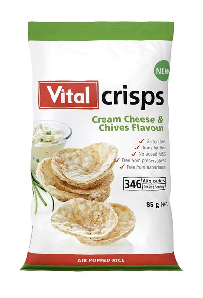 Vital Crisps Cream Cheese &amp; Chives - 85g