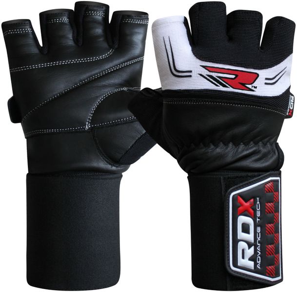 RDX Gym Glove 3.5 Strap White/Black (Size: S)