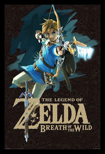Legend of Zelda Breath of the Wild Poster with Black Frame