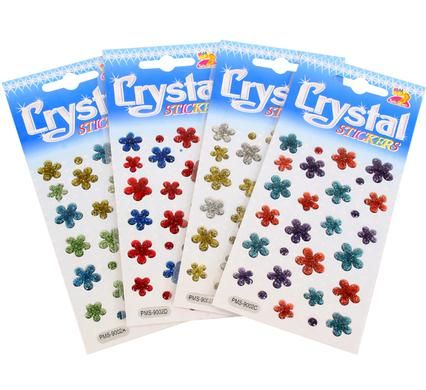 Bulk Pack 10 x Glitter Shapes Crystal Stickers Assorted