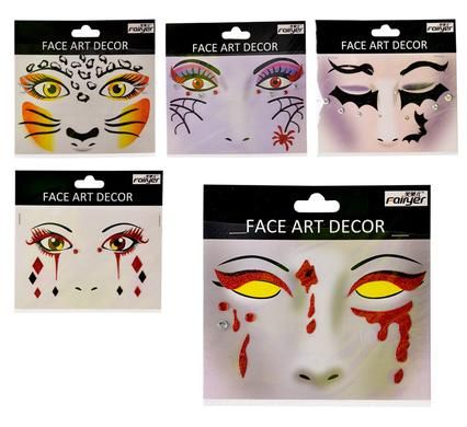 Bulk Pack 10 x Dress Up Access Self Adhesive Face Stickers