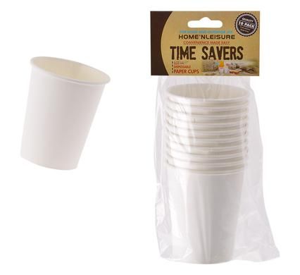 Bulk Pack 10 xPicnic Paper Cups - Pack 10 250ml White