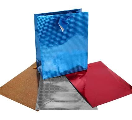 Bulk Pack 10 x Large Hologram Gift Bags - Assorted (32 x 25cm)