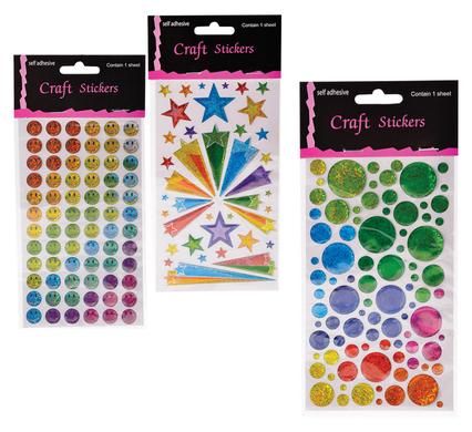 Bulk Pack 8 x 3D Gel Stickers - Assorted