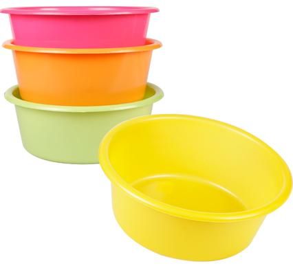 Bulk Pack 8 x Plastic Basin 32cm Virgin - 4 Litre