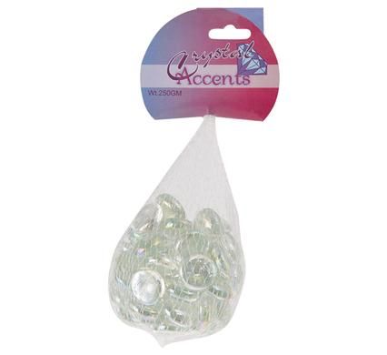 Bulk Pack 8 x Glass Pebbles Clear In-Bag- 250g