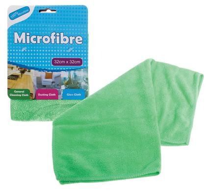 Bulk Pack 8 x Microfibre Cleaning Cloths - Green 32 x 32cm