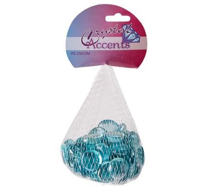 Bulk Pack 8 x Glass Pebbles 250g ky - Blue In Bag