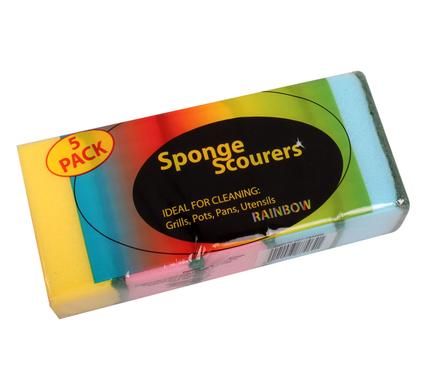 Bulk Pack 8 x Foam Sponge Scourers - Pack of 5 Pieces