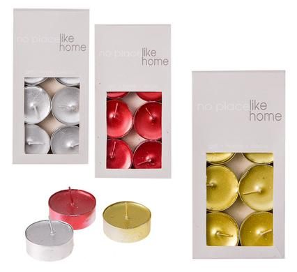 Bulk Pack 8 x Tea-Lite Candles 8 Piece Pack - Metallic Assorted