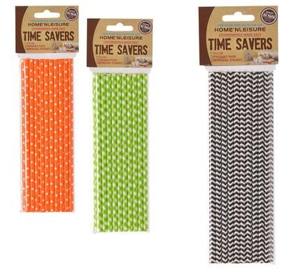 Bulk Pack 8 x Paper Drinking Straws - 20 Piece 20cm
