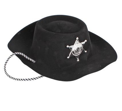Bulk Pack 8 x Plastic Cowboy Hat with Sheriffs Badge