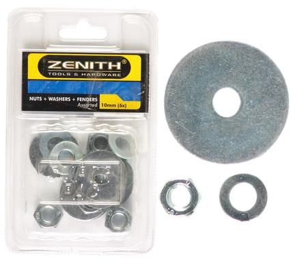 Bulk Pack 8 x Nuts Washers &amp; Fenders - 10mm 6 Piece