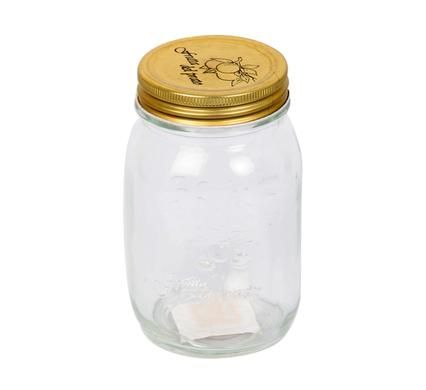 Bulk Pack 8 x Glass Embossed Storage Jar - 7.5 x 13cm 500ml