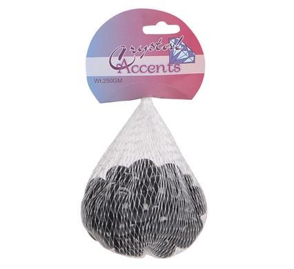 Bulk Pack 8 x Glass Pebbles in Bag 250g - Black
