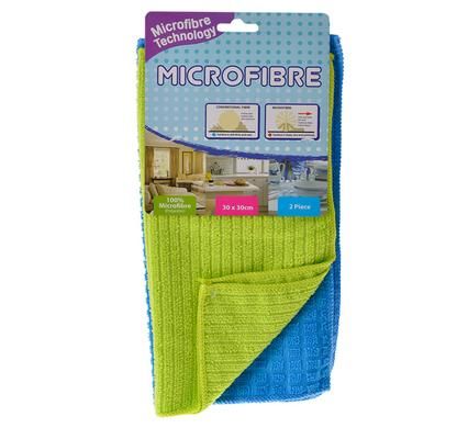 Bulk Pack 8 x Microfibre Cloths 30 x 30cm - 2 Piece Plain