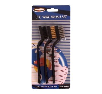 Bulk Pack 8 x Mini Wire Brush Set - 3 Piece