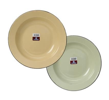 Bulk Pack 8 x Enamel Soup Plate Plain - 26cm