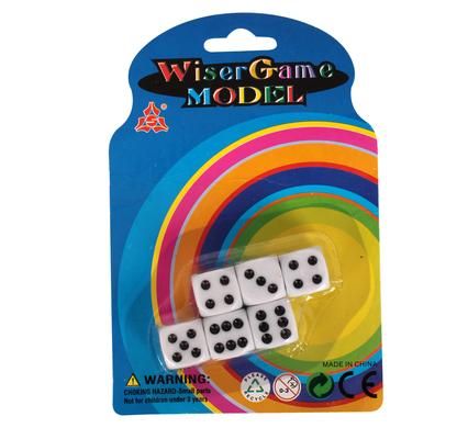 Bulk Pack 8 x 16mm Dice Card of Six