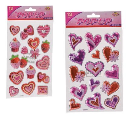 Bulk Pack 8 x Sticker Pop-Up Love Assorted