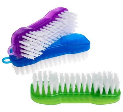 Bulk Pack 8 x Scrubbing Brush 15.5cm Plastic Handle - Assorted Colours