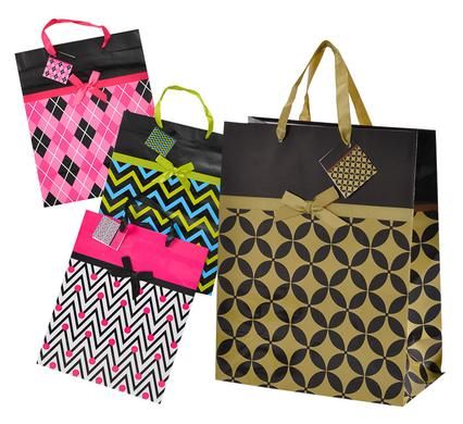 Bulk Pack 8 x Large Designer Gift Bag - Assorted (32 x 25cm)