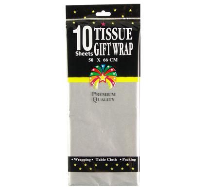 Bulk Pack 8 x Paper Tissue 50 x 66cm 10 Sheets - Silver