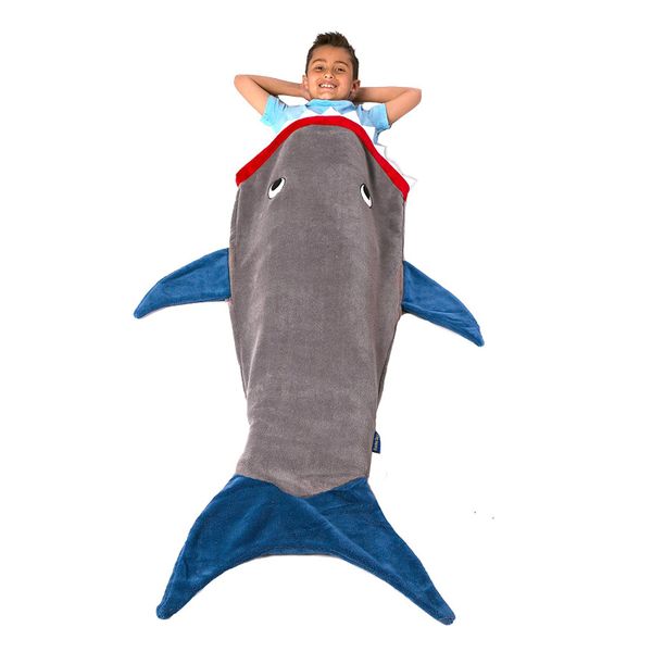 Shark Tail Blanket - Gray &amp; Deep Blue