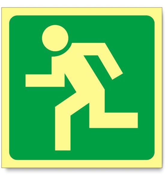 Jalite Escape Route to the Left Photoluminescent Sign